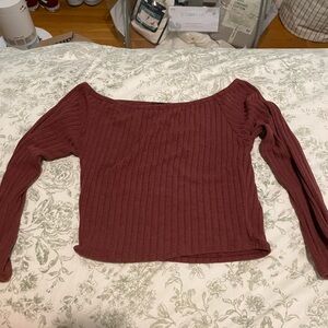 Fashion Nova Maroon Ribbed Top